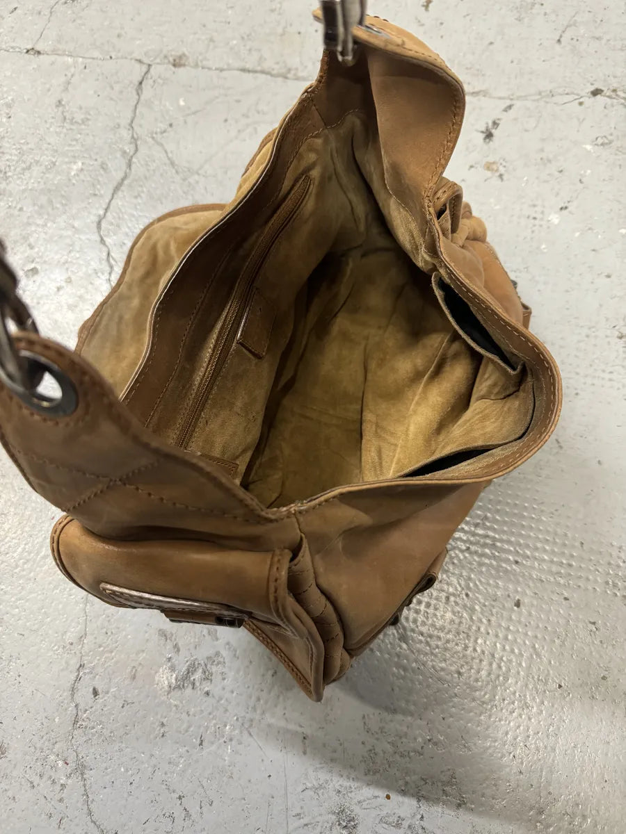 2000s Dior Camel Leather Hobo Cabas Handle Bag (OS) UcpRQbW 8