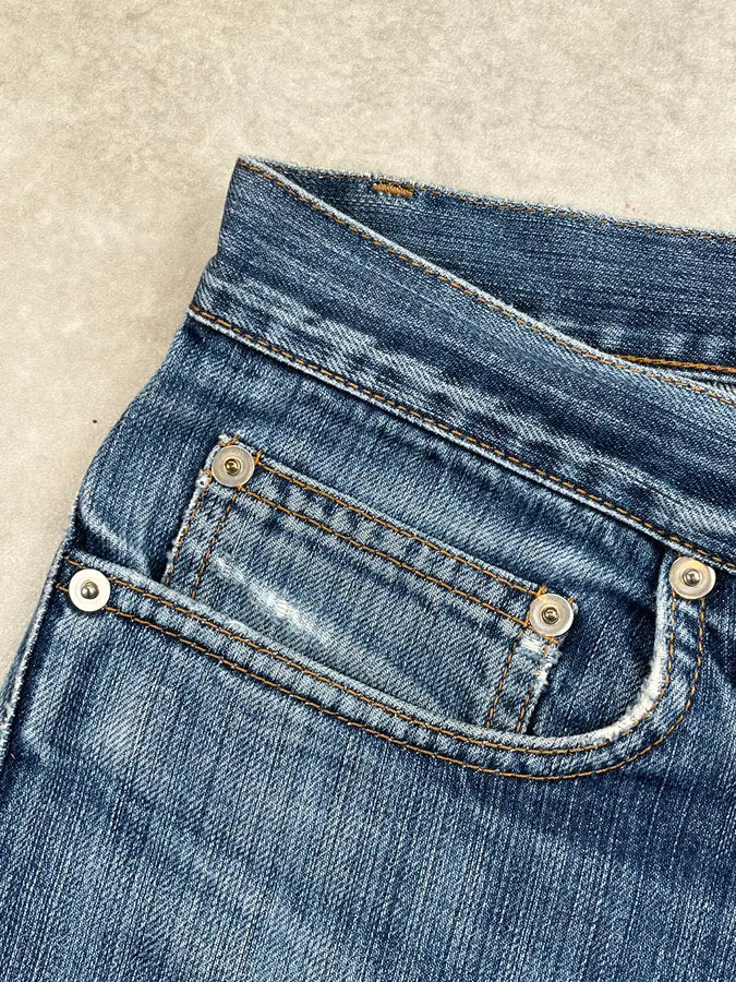 2000s Dior Classic Blue Faded Straight Denim Jeans iHWkSbg 11