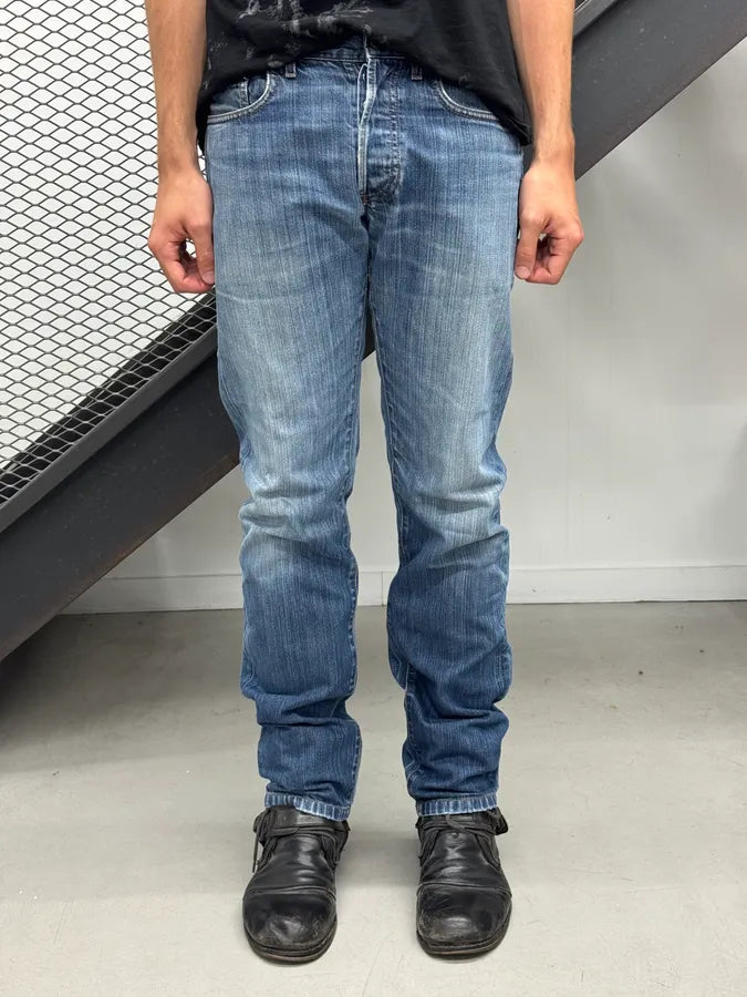 2000s Dior Classic Blue Faded Straight Denim Jeans iHWkSbg 1