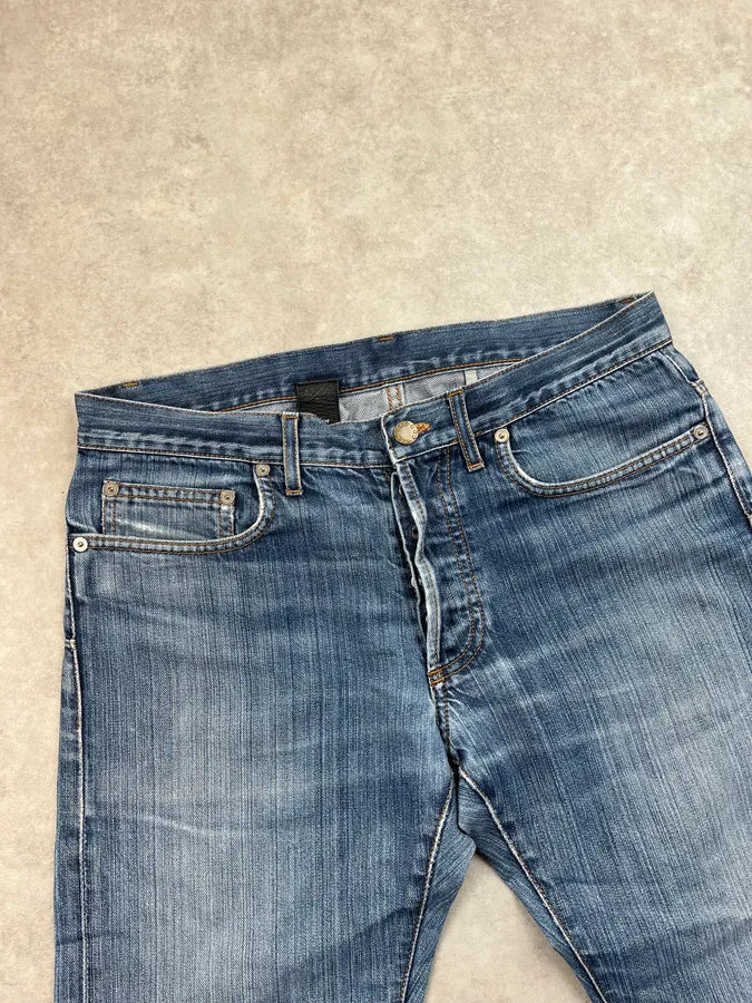 2000s Dior Classic Blue Faded Straight Denim Jeans iHWkSbg 5