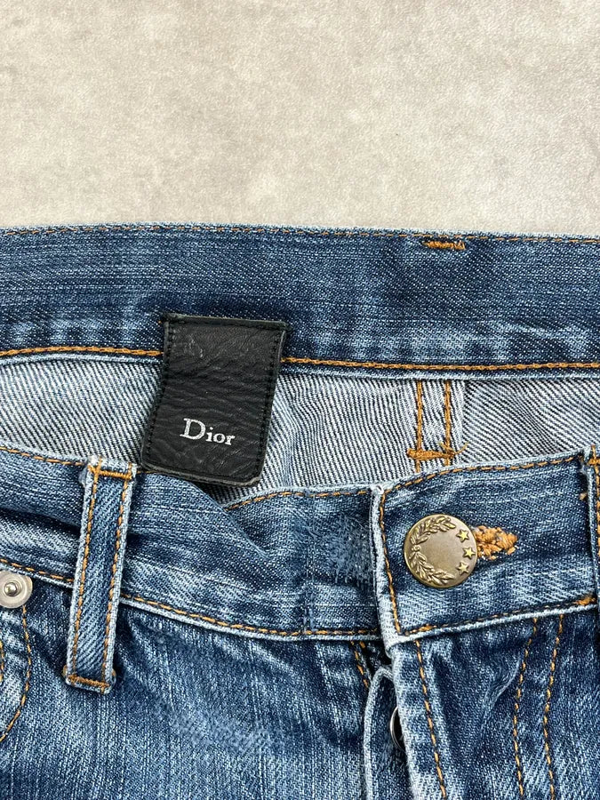 2000s Dior Classic Blue Faded Straight Denim Jeans iHWkSbg 10