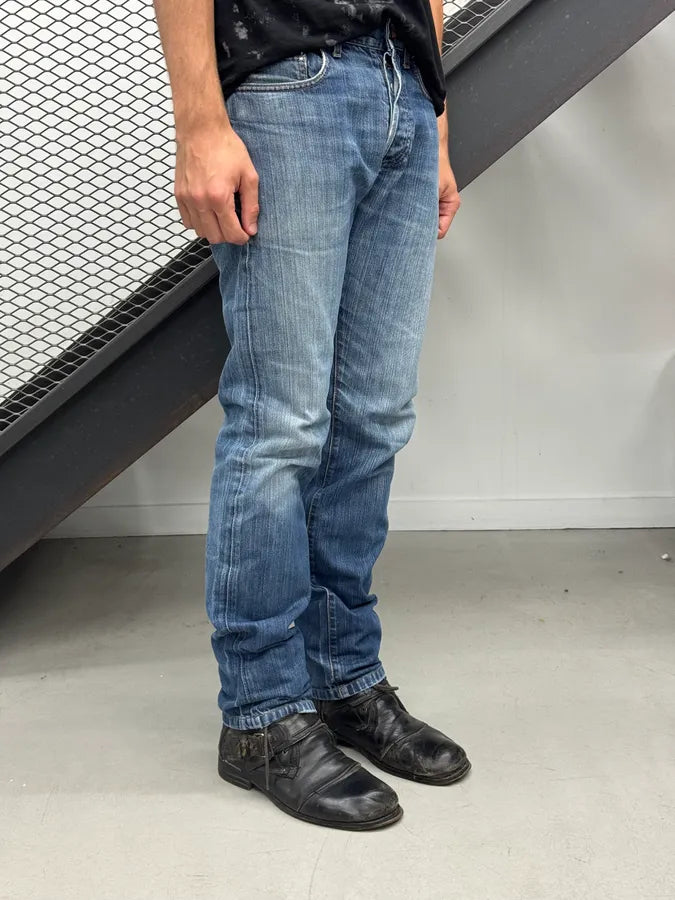 2000s Dior Classic Blue Faded Straight Denim Jeans iHWkSbg 2