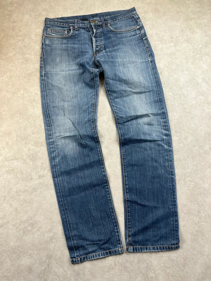 2000s Dior Classic Blue Faded Straight Denim Jeans iHWkSbg 4