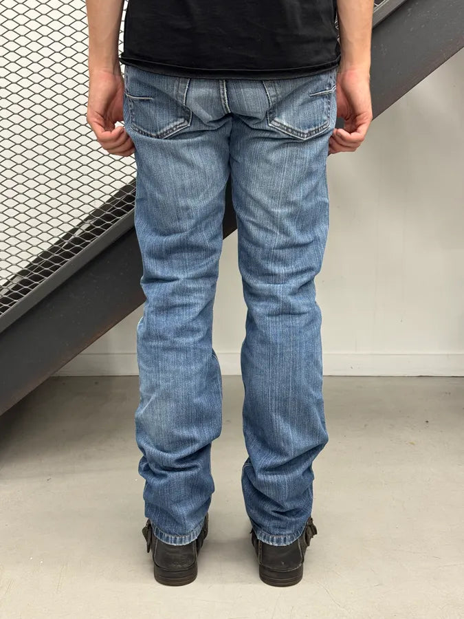 2000s Dior Classic Blue Faded Straight Denim Jeans iHWkSbg 3