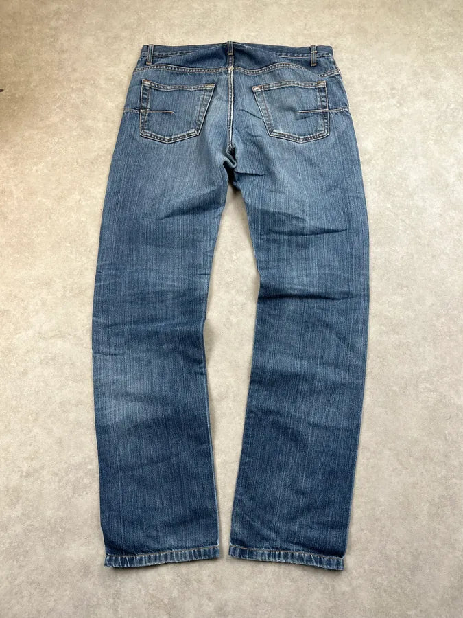 2000s Dior Classic Blue Faded Straight Denim Jeans iHWkSbg 6