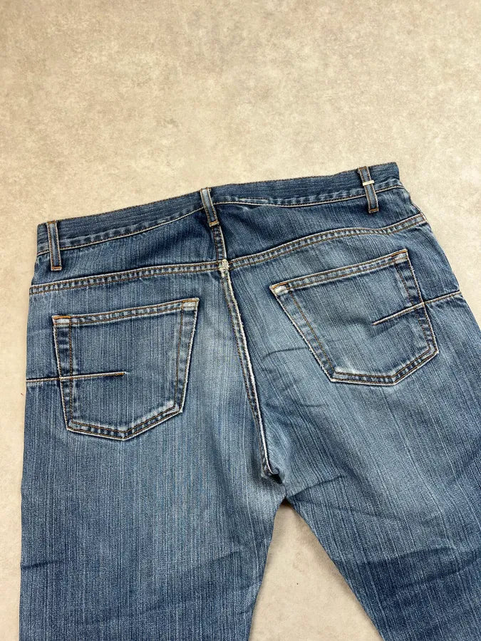 2000s Dior Classic Blue Faded Straight Denim Jeans iHWkSbg 7