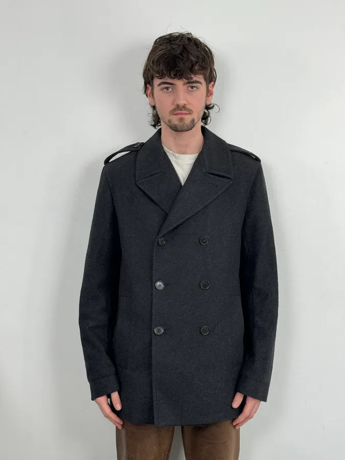 2000s Dior Grey Classy Wool Caban Jacket IGEgtEh 1