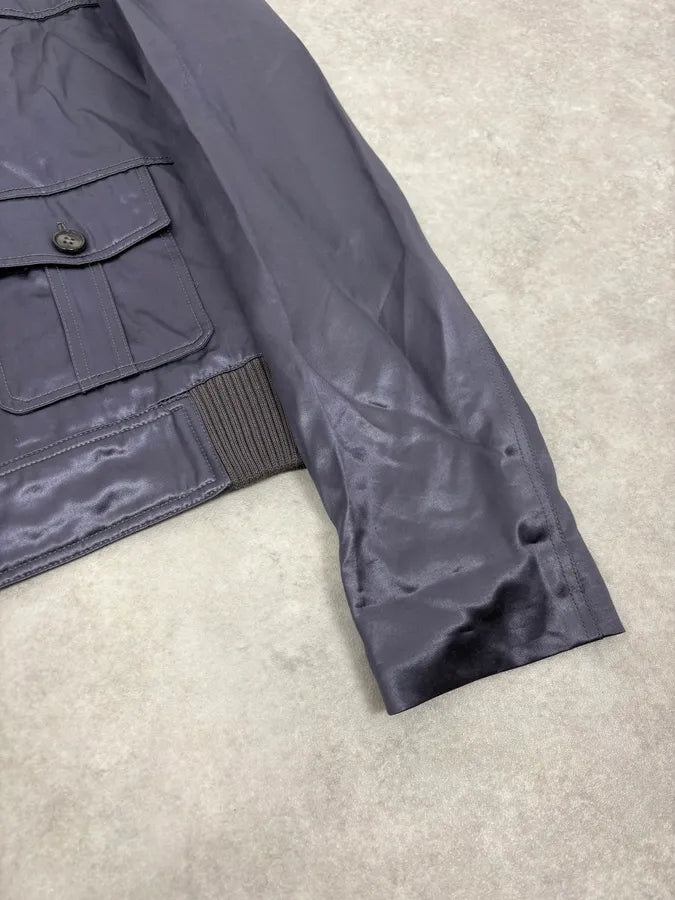 SS2006 Dior Grey Satin Avant-Garde Cargo Jacket by Hedi Slimane FVMIHpM 7