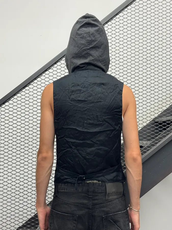 SS2010 Dior Grey Wool Hooded Vest by Kris Van Assche ooMZzfC 2