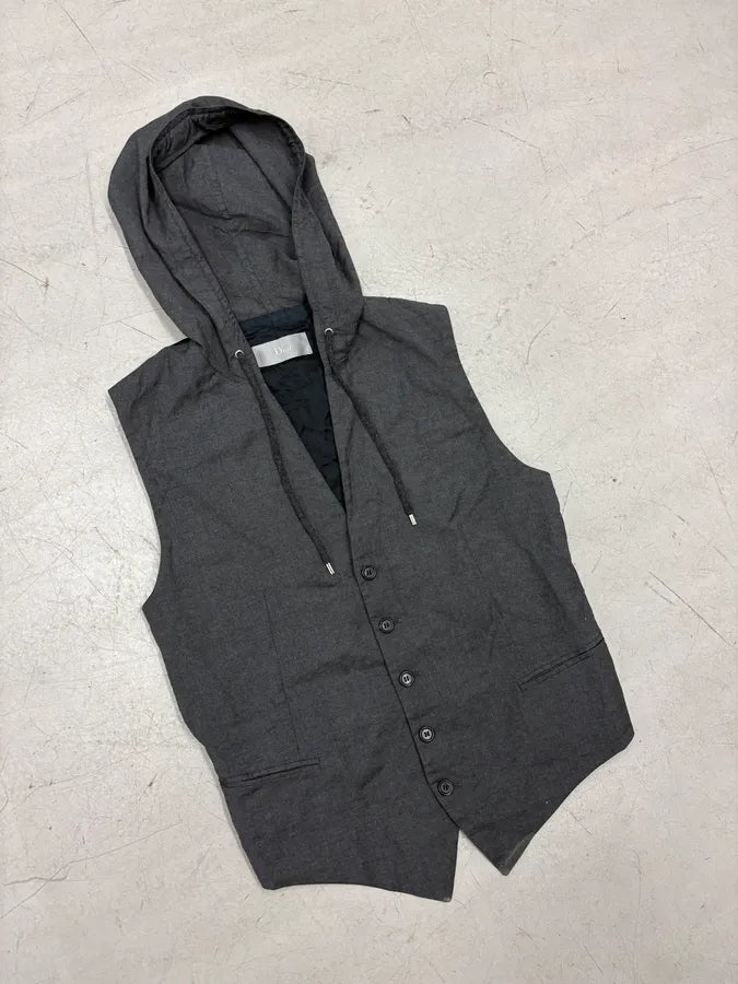 SS2010 Dior Grey Wool Hooded Vest by Kris Van Assche ooMZzfC 3
