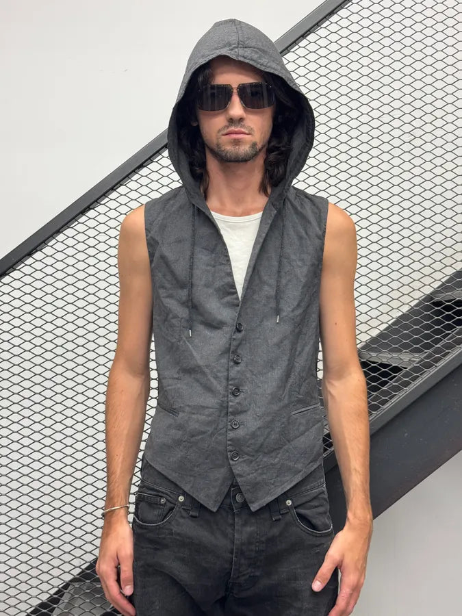 SS2010 Dior Grey Wool Hooded Vest by Kris Van Assche ooMZzfC 1