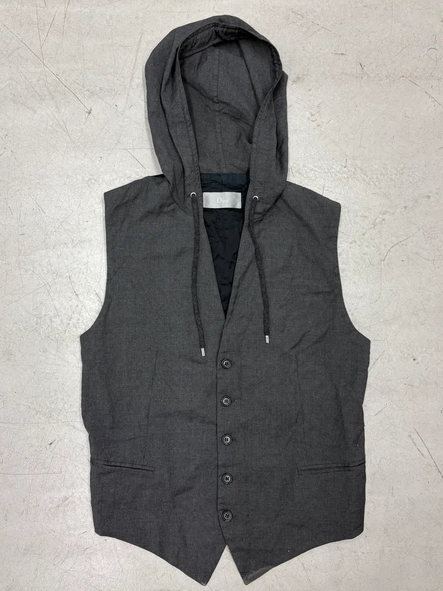 SS2010 Dior Grey Wool Hooded Vest by Kris Van Assche ooMZzfC 0