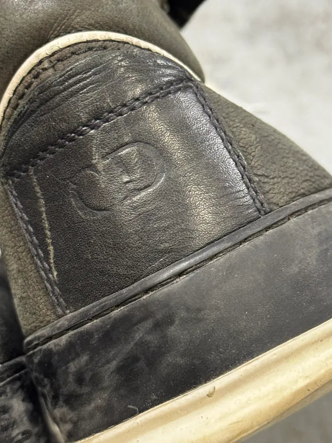 2000s Dior Homme Black Leather High Top Sneakers WfuZMaU 5