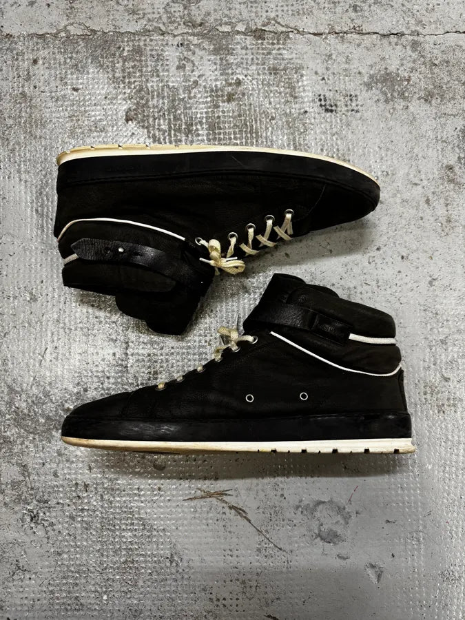 2000s Dior Homme Black Leather High Top Sneakers WfuZMaU 2