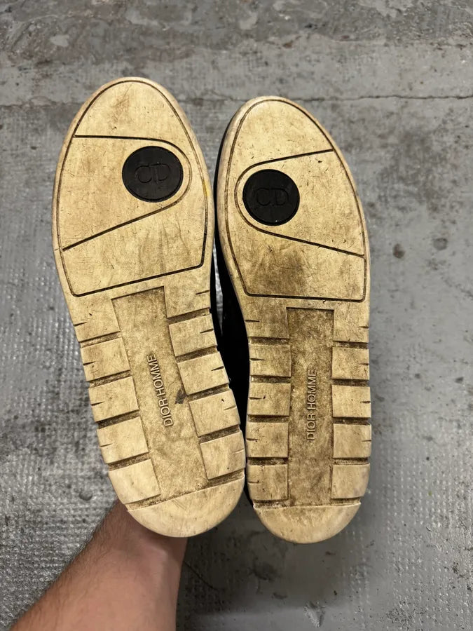 2000s Dior Homme Black Leather High Top Sneakers WfuZMaU 8