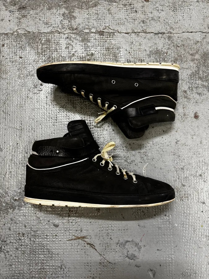 2000s Dior Homme Black Leather High Top Sneakers WfuZMaU 1