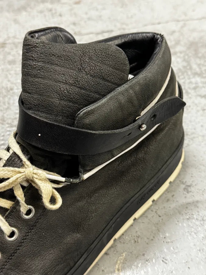 2000s Dior Homme Black Leather High Top Sneakers WfuZMaU 4