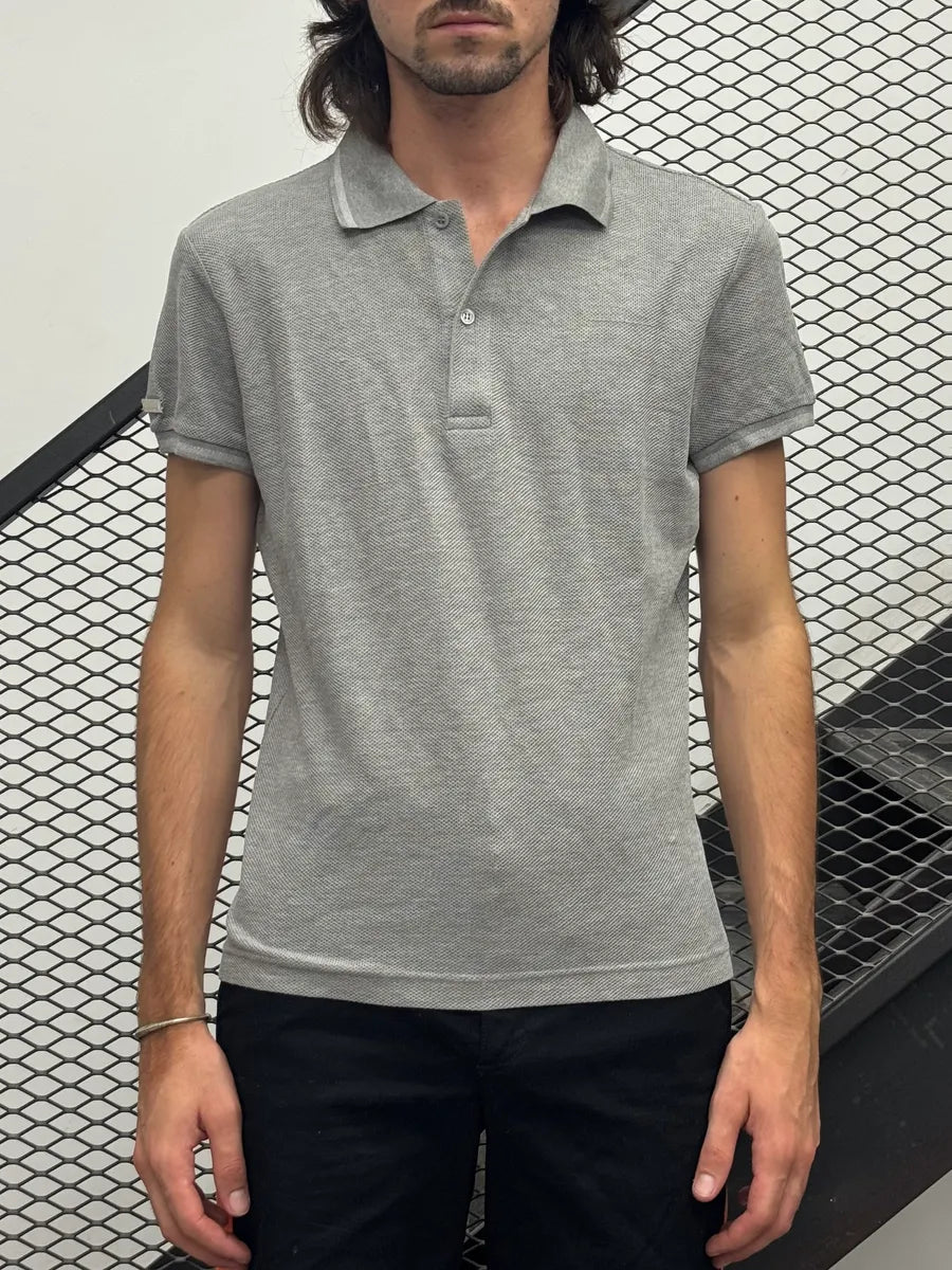2000s Dior Homme Grey Classic Textured Polo JhCCSae 0