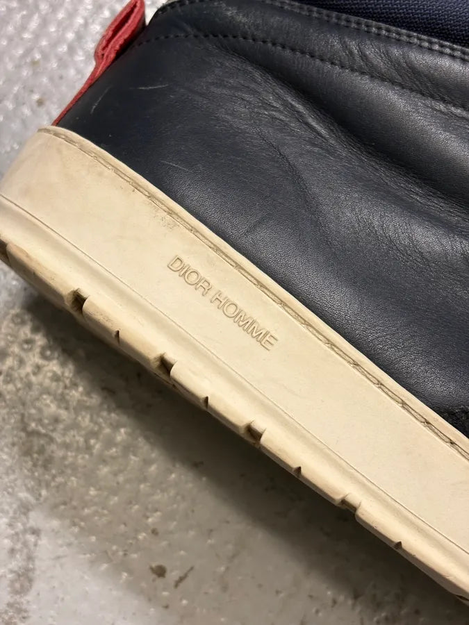 2000s Dior Homme Navy & Red High Top Sneakers MLHJPNu 7