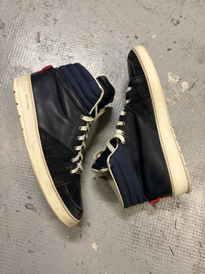 2000s Dior Homme Navy & Red High Top Sneakers MLHJPNu 6