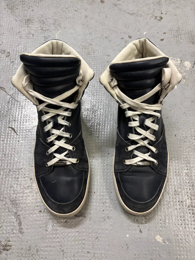 2000s Dior Homme Navy & Red High Top Sneakers MLHJPNu 2