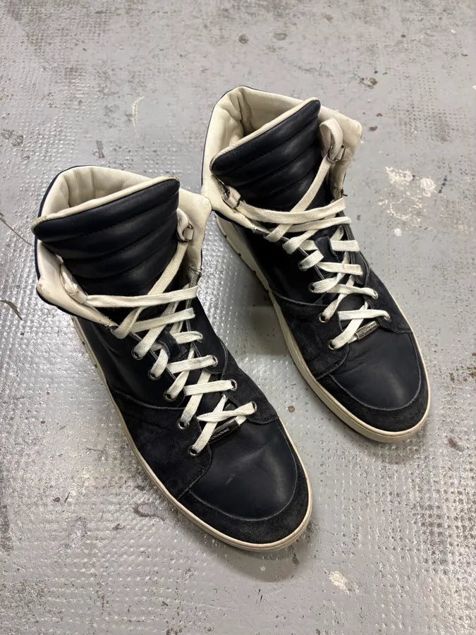2000s Dior Homme Navy & Red High Top Sneakers MLHJPNu 4