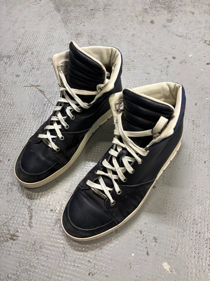 2000s Dior Homme Navy & Red High Top Sneakers MLHJPNu 3