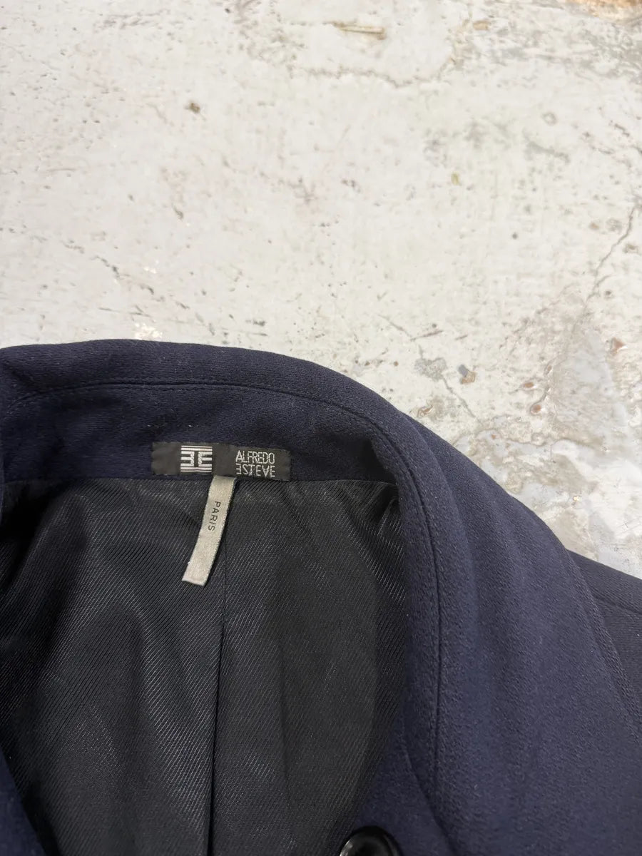 2000s Dior Navy Wool Classy Light Pea Coat lEFADgh 12