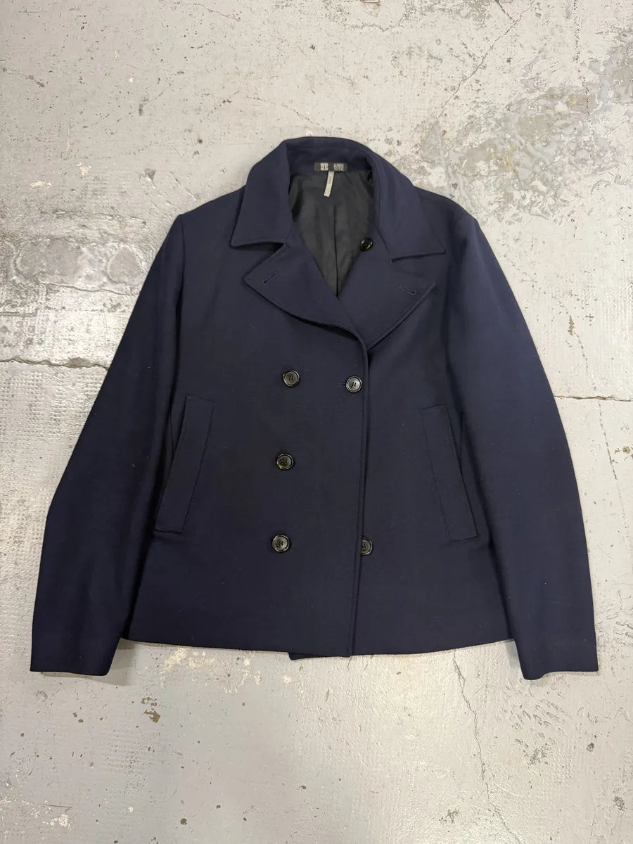 2000s Dior Navy Wool Classy Light Pea Coat lEFADgh 4