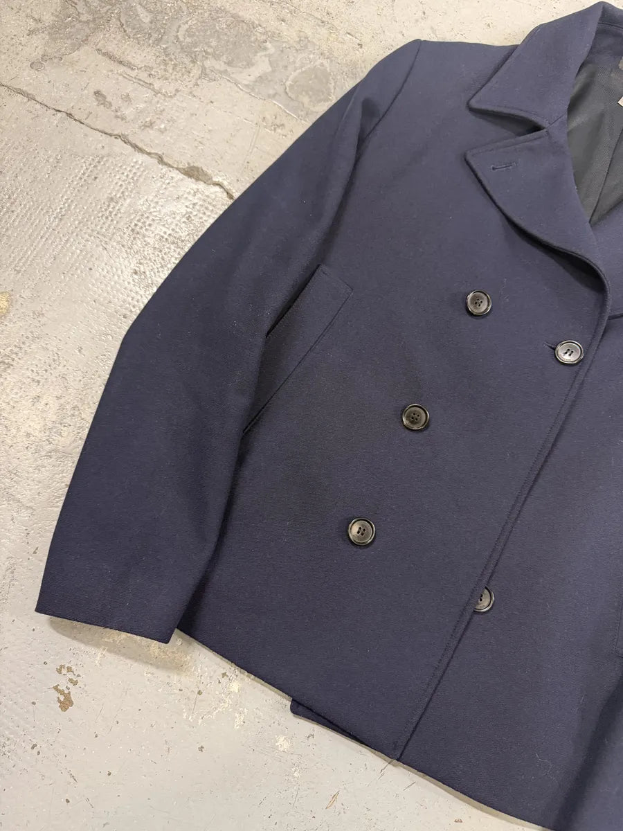 2000s Dior Navy Wool Classy Light Pea Coat lEFADgh 5