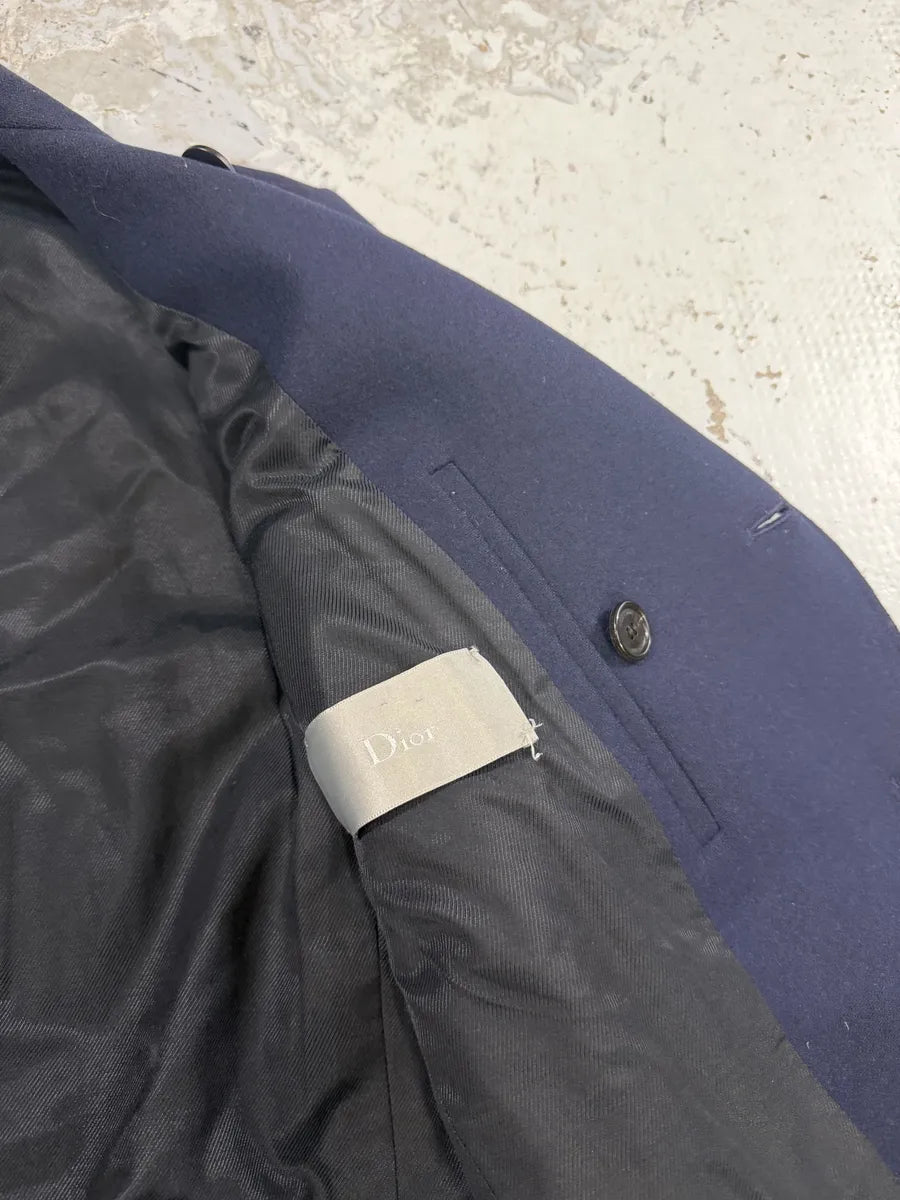 2000s Dior Navy Wool Classy Light Pea Coat lEFADgh 8
