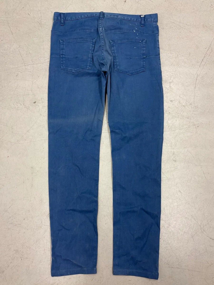 2010s Dior Royal Blue Painter Straight Denim Jeans by Kris Van Assche zLlMbtG 6