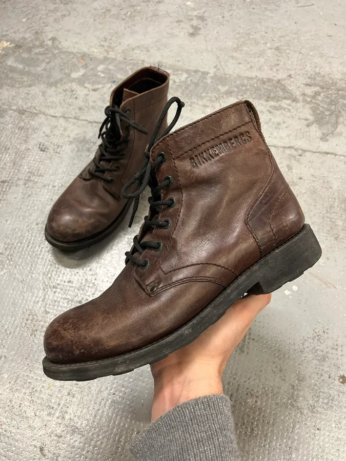 2000s Dirk Bikkembergs Army Brown Leather Boots mvkWHQl 0