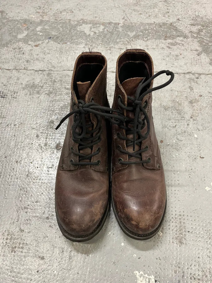 2000s Dirk Bikkembergs Army Brown Leather Boots mvkWHQl 3