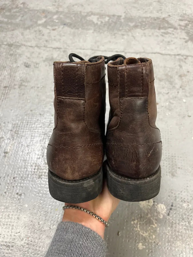 2000s Dirk Bikkembergs Army Brown Leather Boots mvkWHQl 4