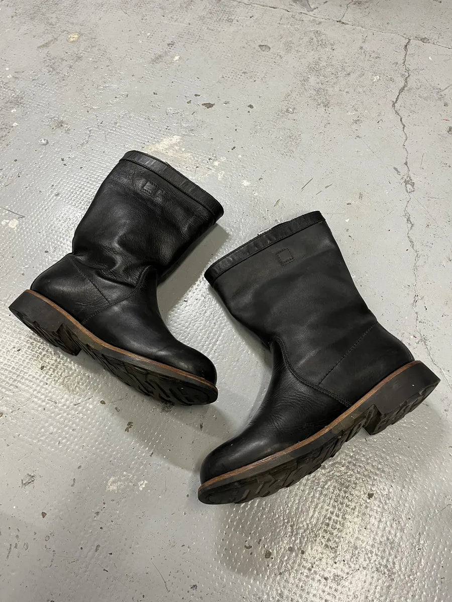 2000s Dirk Bikkembergs Black Ankle Leather Boots diNNxlO 2