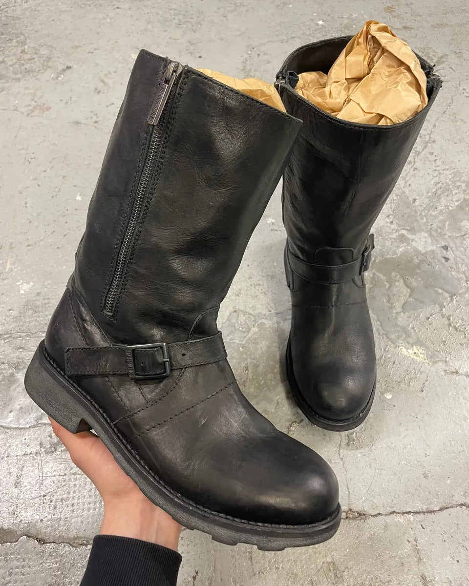 2000s Dirk Bikkembergs Black Ankle Leather Optimum Boots (43eu/us9.5) KuIeAIq 0