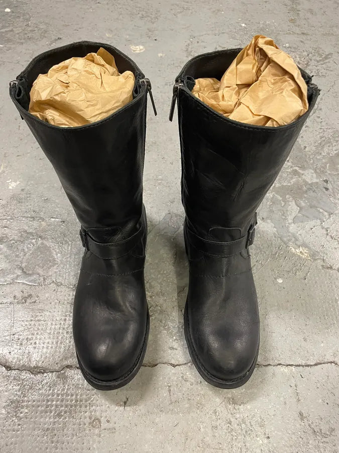 2000s Dirk Bikkembergs Black Ankle Leather Optimum Boots (43eu/us9.5) KuIeAIq 1