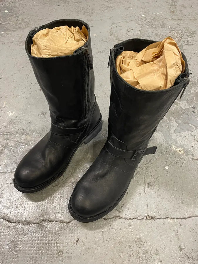 2000s Dirk Bikkembergs Black Ankle Leather Optimum Boots (43eu/us9.5) KuIeAIq 2