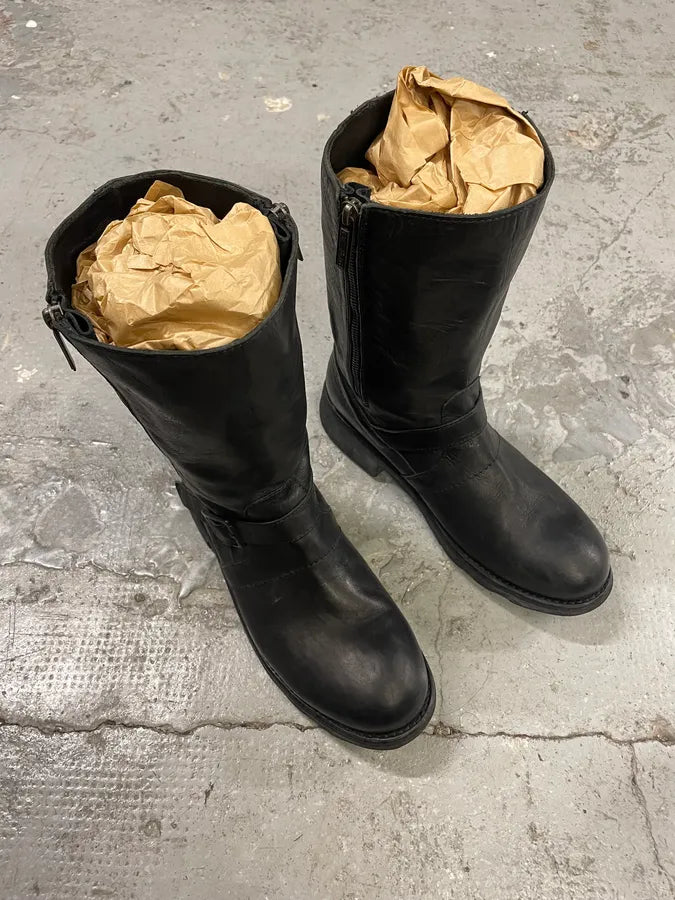 2000s Dirk Bikkembergs Black Ankle Leather Optimum Boots (43eu/us9.5) KuIeAIq 3