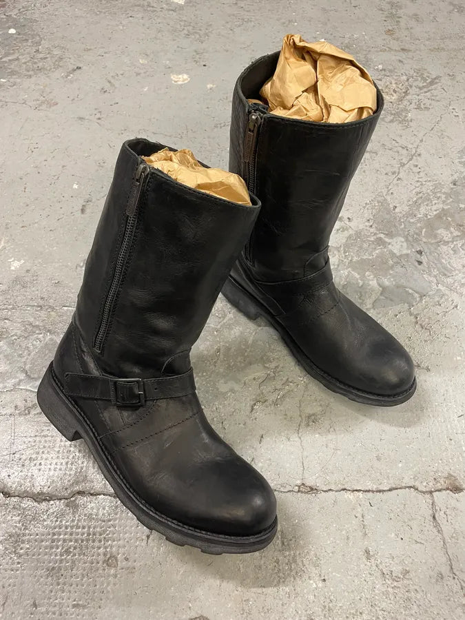 2000s Dirk Bikkembergs Black Ankle Leather Optimum Boots (43eu/us9.5) KuIeAIq 4