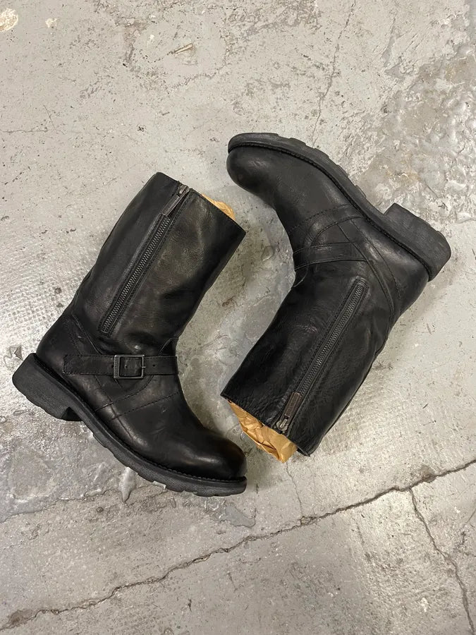 2000s Dirk Bikkembergs Black Ankle Leather Optimum Boots (43eu/us9.5) KuIeAIq 5