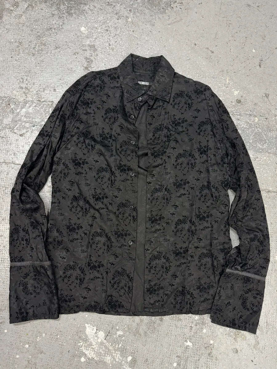 2000s Dirk Bikkembergs Black Embroidered Light Royal Shirt (L) 0