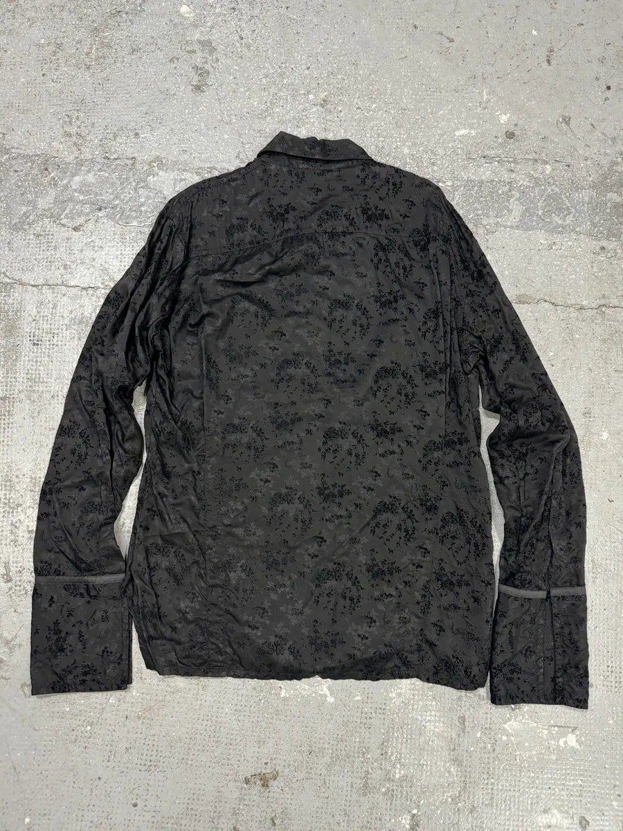2000s Dirk Bikkembergs Black Embroidered Light Royal Shirt (L) 1