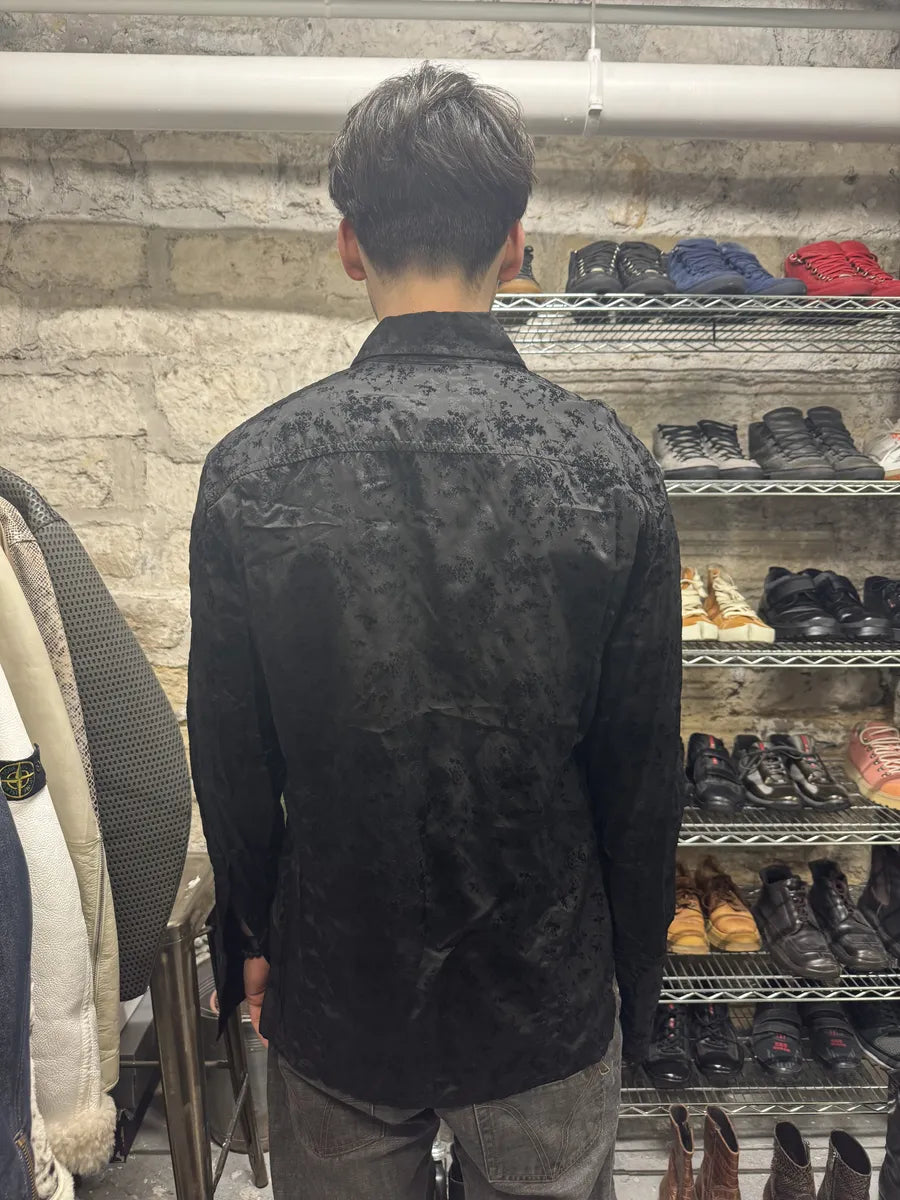 2000s Dirk Bikkembergs Black Embroidered Light Royal Shirt (L) 3