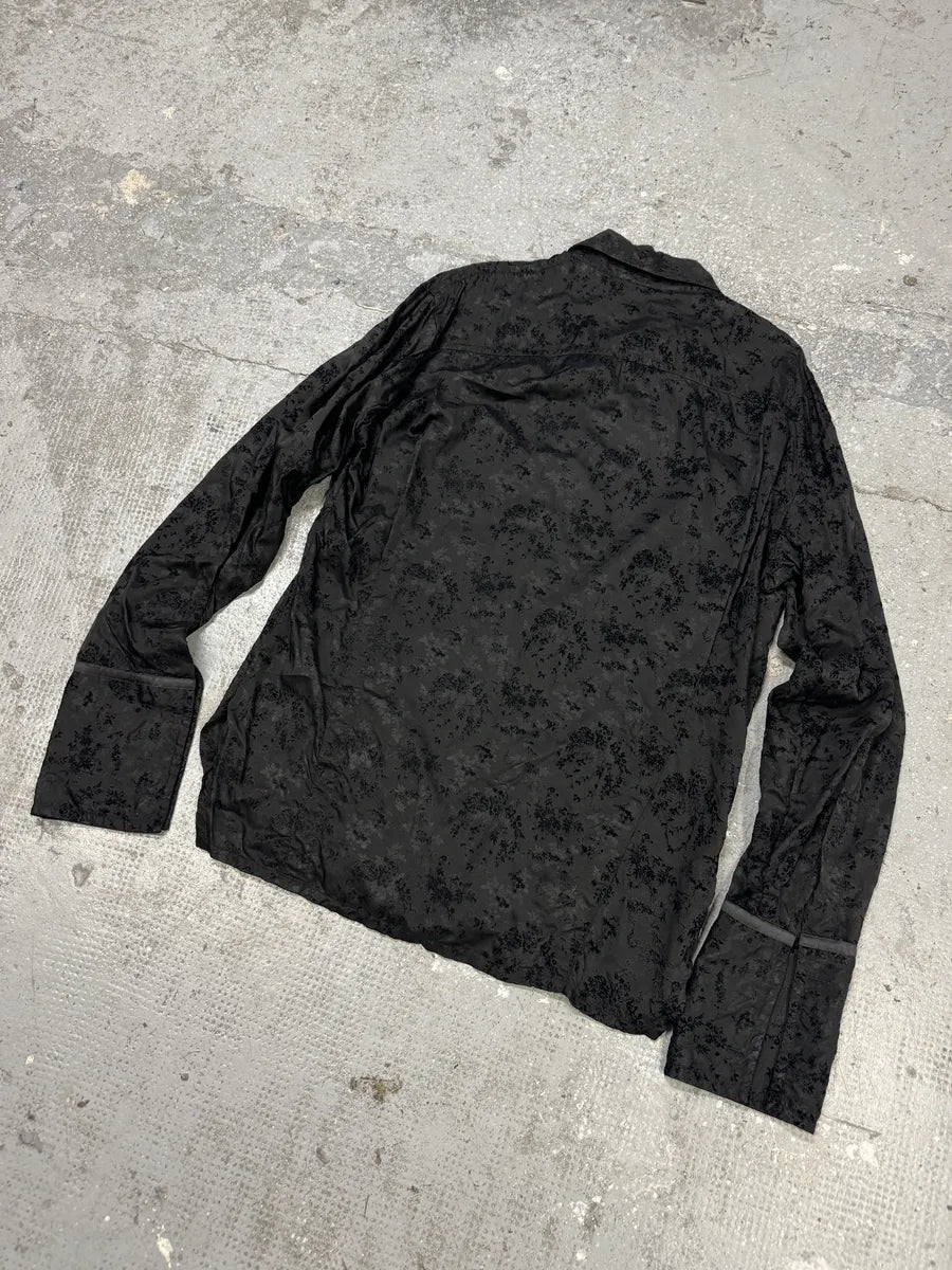 2000s Dirk Bikkembergs Black Embroidered Light Royal Shirt (L) 4