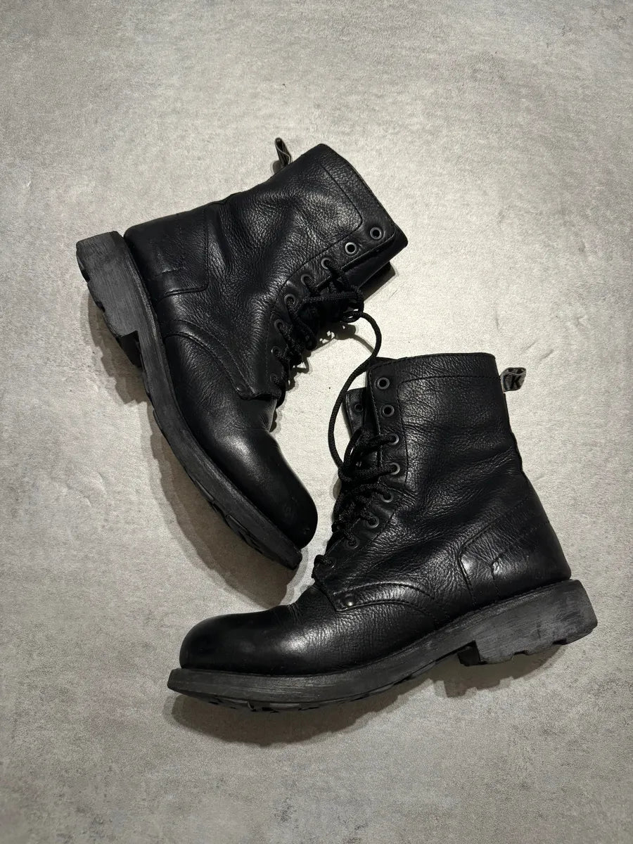 2000s Dirk Bikkembergs Black High Leather Boots (40eu/us7) 1