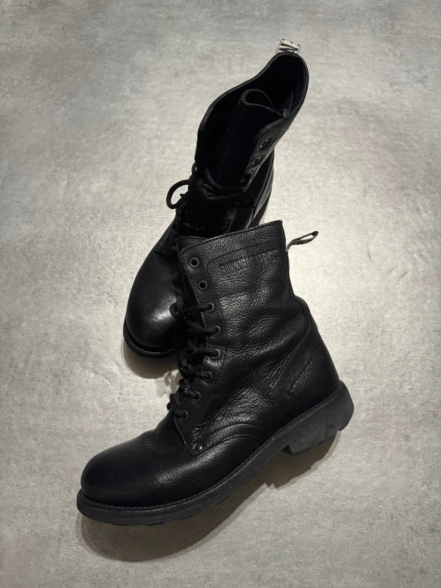2000s Dirk Bikkembergs Black High Leather Boots (40eu/us7) 2