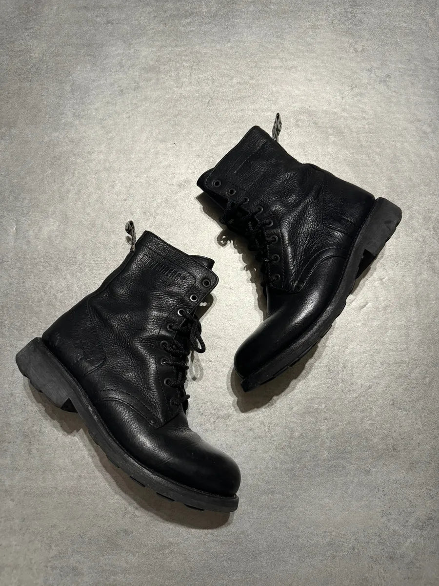 2000s Dirk Bikkembergs Black High Leather Boots (40eu/us7) 3