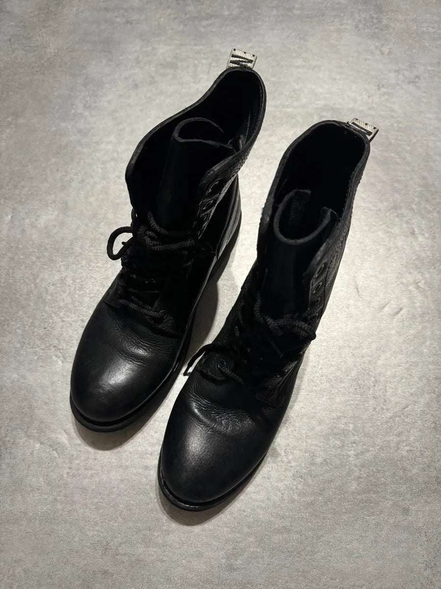 2000s Dirk Bikkembergs Black High Leather Boots (40eu/us7) 4